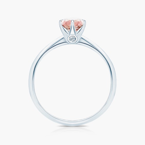 Pierścionek zaręczynowy The Journey: białe złoto, morganit